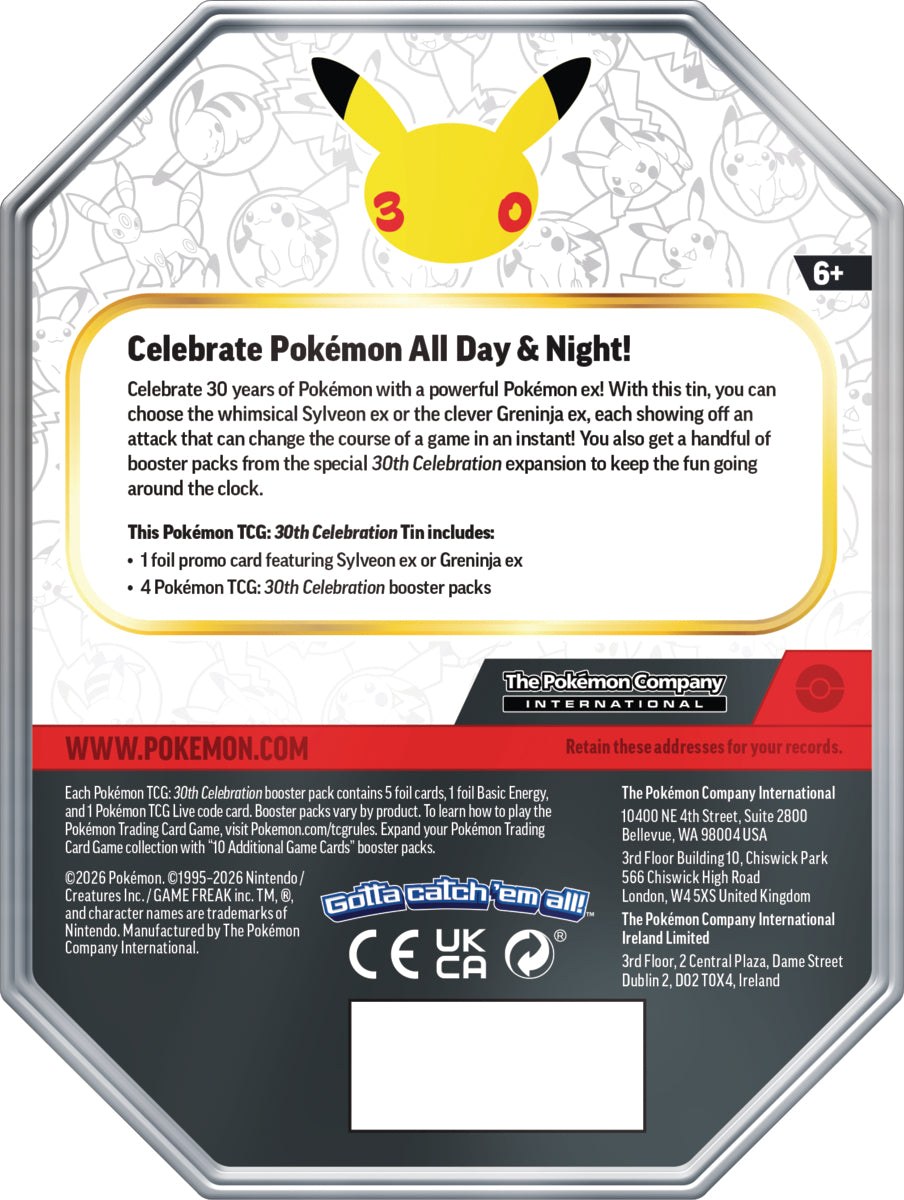 POKEMON TCG 30TH CELEBRATION - EX TIN ESPAÑOL