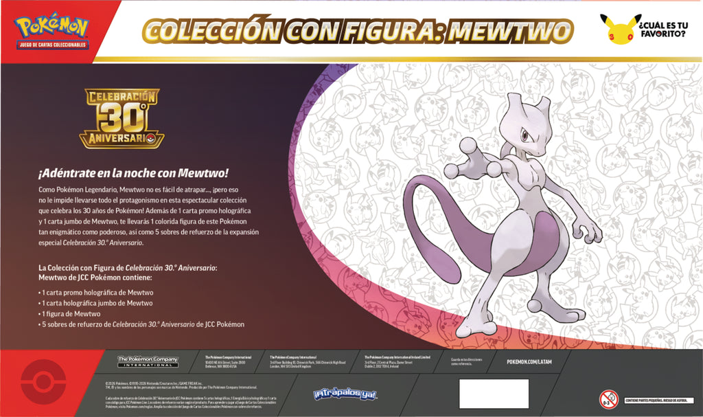 Colección con Figura de Celebración 30.º Aniversario de JCC Pokémon (Mew o Mewtwo) español
