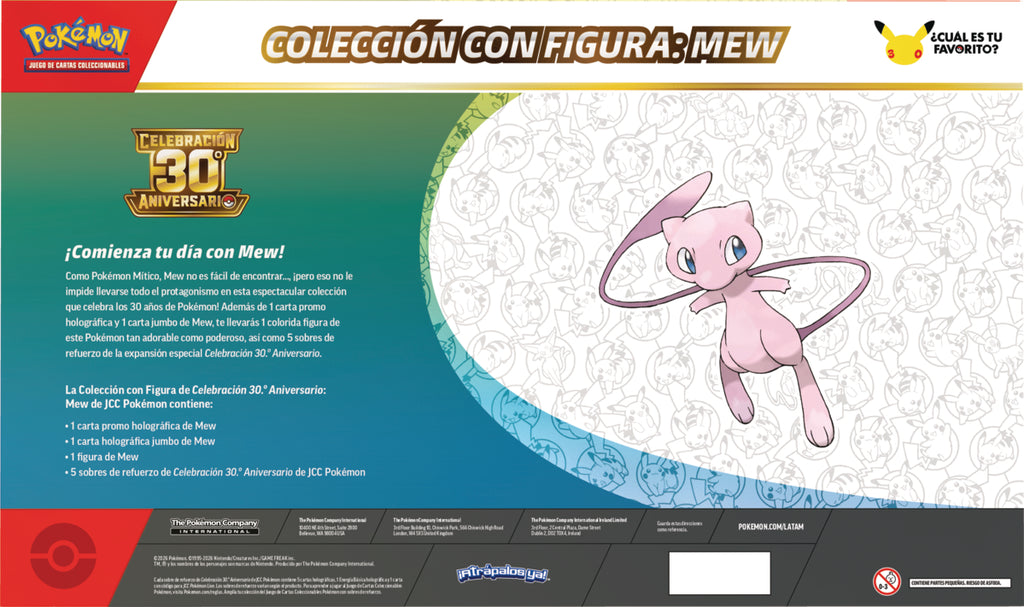 Colección con Figura de Celebración 30.º Aniversario de JCC Pokémon (Mew o Mewtwo) español