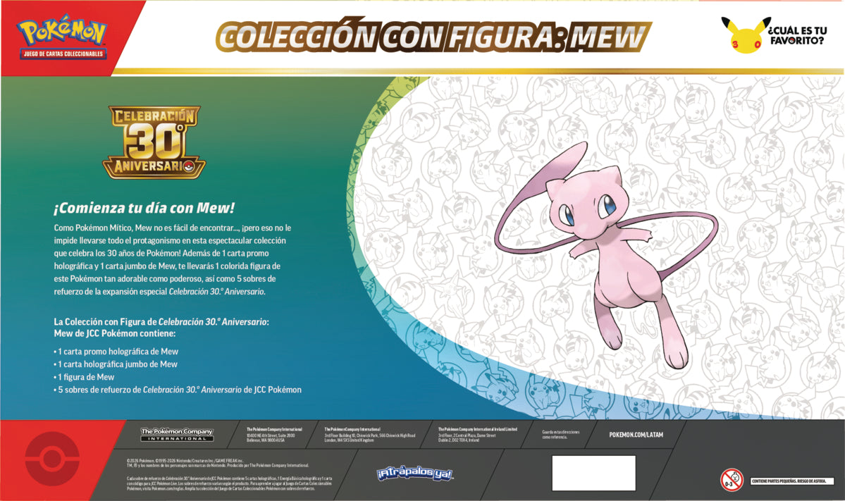 Colección con Figura de Celebración 30.º Aniversario de JCC Pokémon (Mew o Mewtwo) español