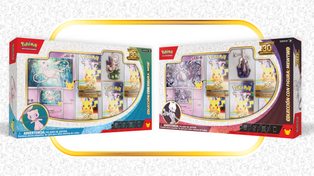 Colección con Figura de Celebración 30.º Aniversario de JCC Pokémon (Mew o Mewtwo) español