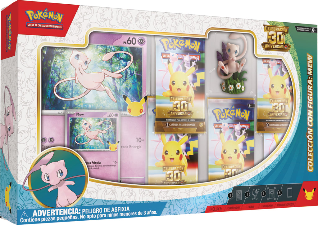 Colección con Figura de Celebración 30.º Aniversario de JCC Pokémon (Mew o Mewtwo) español