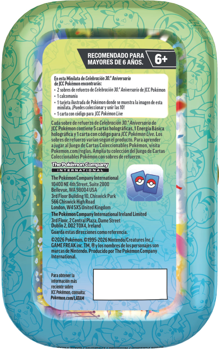 Minilatas de Celebración 30.º Aniversario de JCC Pokémon (ESPAÑOL)