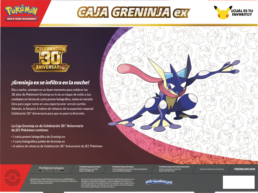 Caja Sylveon ex y Caja Greninja ex de Celebración 30.º Aniversario de JCC Pokémon