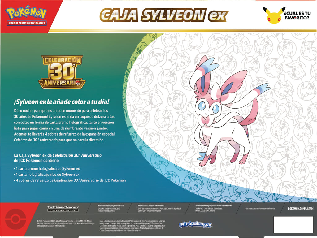 Caja Sylveon ex y Caja Greninja ex de Celebración 30.º Aniversario de JCC Pokémon